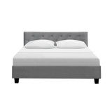 Artiss Vanke Bed Frame Fabric- Grey Double