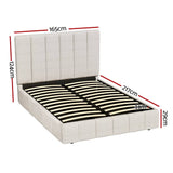 Artiss Bed Frame Queen Size Beige TETTE