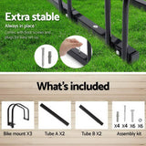 Portable Bike 3 Parking Rack Bicycle Instant Storage Stand - Black