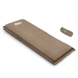 Weisshorn Single Size Self Inflating Matress Mat Joinable 10CM Thick  Coffee