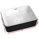 Cefito Ceramic Bathroom Basin Sink Vanity Above Counter Basins Bowl Black White