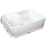 Cefito Ceramic Rectangle Sink Bowl - White