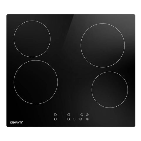 Devanti Ceramic Cooktop 60cm Electric Cooker 4 Burner Stove Hob Touch Control