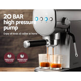 Devanti Coffee Machine Espresso Maker 20 Bar Milk Frother Cappuccino Latte Cafe