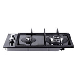 Devanti Gas Cooktop 30cm Gas Stove Cooker 2 Burner Cook Top Konbs NG LPG Black