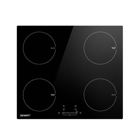 Devanti Electric Induction Cooktop 60cm Ceramic 4 Zones Stove Cook Top Hot Plate