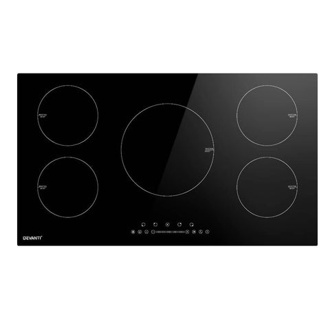 Devanti Induction Cooktop 90cm Electric Cooker Ceramic 5 Zones Stove Hot Plate