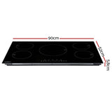 Devanti Induction Cooktop 90cm Electric Cooker Ceramic 5 Zones Stove Hot Plate