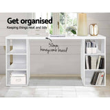 Artiss 3 Level Desk with Storage & Bookshelf - White