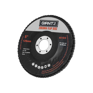 Giantz 10 PCS Zirconia Sanding Flap Disc 5’’ 125mm 40Grit Angle Grinding Wheel