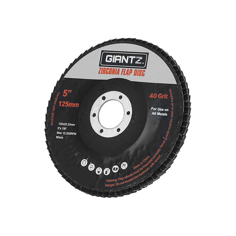 Giantz 20 PCS Zirconia Sanding Flap Disc 5’’ 125mm 40Grit Angle Grinding Wheel