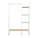 Closet Storage Rack Clothes Hanger Shelf Garment Rail Stand Wardrobe Organiser White