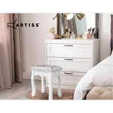 Artiss Dressing Table Stool Bedroom White Make Up Chair Fabric Furniture