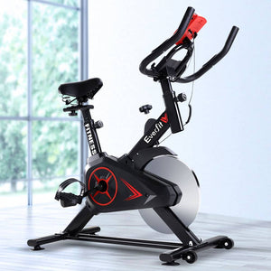 Spin Exercise Bike Flywheel Fitness Commercial Home Workout Gym Phone Holder Black