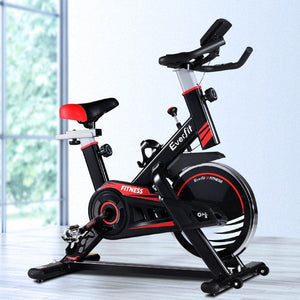 Everfit Spin Exercise Bike Fitness Commercial Home Workout Gym Equipment Black