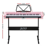 Alpha 61 Key Lighted Electronic Piano Keyboard LED Electric Holder Music Stand