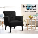 Artiss French Lorraine Chair Retro Wing - Black