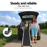 i.Pet Dog Pet Ramp Car Stairs Steps Travel Ladder Foldable Adjustable Portable