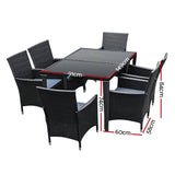 Gardeon Outdoor Furniture 7pcs Dining Set