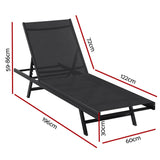 Gardeon Sun Lounger Outdoor Lounge Setting Chair Adjustable Patio Furniture Pool