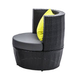 Gardeon 4 Piece PE Wicker Outdoor Set - Black