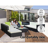 Gardeon 11PC Sofa Set with Storage Cover Outdoor Furniture Wicker