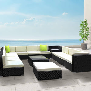 Gardeon 13PC Outdoor Furniture Sofa Set Wicker Garden Patio Lounge