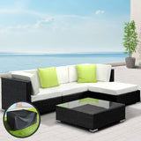 Gardeon 5PC Sofa Set with Storage Cover Outdoor Furniture Wicker