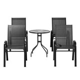 Gardeon Outdoor Furniture 5PC Table and chairs Stackable Bistro Set Patio Coffee