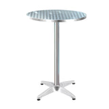 Gardeon Outdoor Bar Table Indoor Furniture Adjustable Aluminium Round 70/110cm