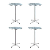 Gardeon 4pcs Outdoor Bar Table Furniture Adjustable Aluminium Cafe Table Round