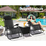 Gardeon Sun Lounge Zero Gravity Chair Table Outdoor Folding Recliner Reclining