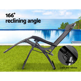 Gardeon Sun Lounge Zero Gravity Chair Table Outdoor Folding Recliner Reclining