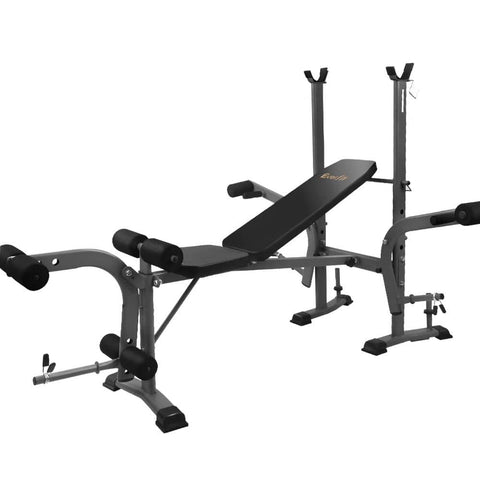 Everfit Multi Station Weight Bench Press Fitness Weights Equipment Incline Black