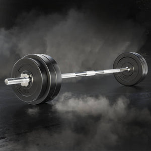 58KG Barbell Weight Set Plates Bar Bench Press Fitness Exercise Home Gym 168cm