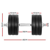 35kg Dumbbells Dumbbell Set Weight Plates Home Gym Fitness Exercise