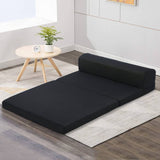 Giselle Bedding Folding Foam Mattress Portable Double Sofa Bed Mat Air Mesh Fabric Black