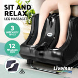 Livemor Foot Massager Ankle Calf Leg Massagers Shiatsu Kneading Rolling Black