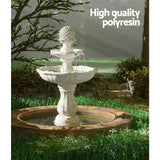 Gardeon 3 Tier Solar Powered Water Fountain - Ivory