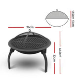 Fire Pit BBQ Charcoal Grill Smoker Portable Outdoor Camping Garden Pits 30"