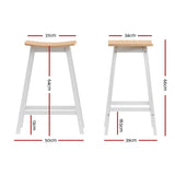 Artiss 2 x Wooden Bar Stools Bar Stool Dining Chairs Kitchen Barstools Oak