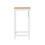 Artiss Bar Table Ari Dining Desk High Solid Wood Kitchen Shelf Wooden White Cafe