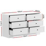 Artiss 6 Chest of Drawers Cabinet Dresser Table Tallboy Storage Bedroom White