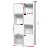 Artiss Display Shelf 8 Cube Storage 4 Door Cabinet Organiser Bookshelf Unit White