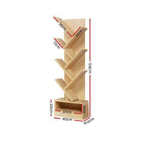 Artiss Display Shelf 7-Shelf Tree Bookshelf Book Storage Rack Bookcase Natural