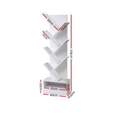 Artiss Display Shelf 7-Shelf Tree Bookshelf Book Storage Rack Bookcase White