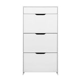 Artiss Shoe Cabinet 3 Tier Shoes Storage Drawer High Gloss White Rack Shelf