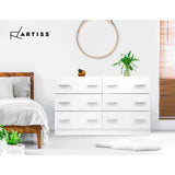 Artiss 6 Chest of Drawers Cabinet Dresser Tallboy Lowboy Storage Bedroom White