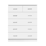 Artiss Tallboy Dresser Table 6 Chest of Drawers Cabinet Bedroom Storage White