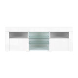 Artiss TV Cabinet Entertainment Unit Stand RGB LED Gloss Furniture 160cm White